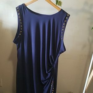 Venus designer Blue Dress with Gold detail